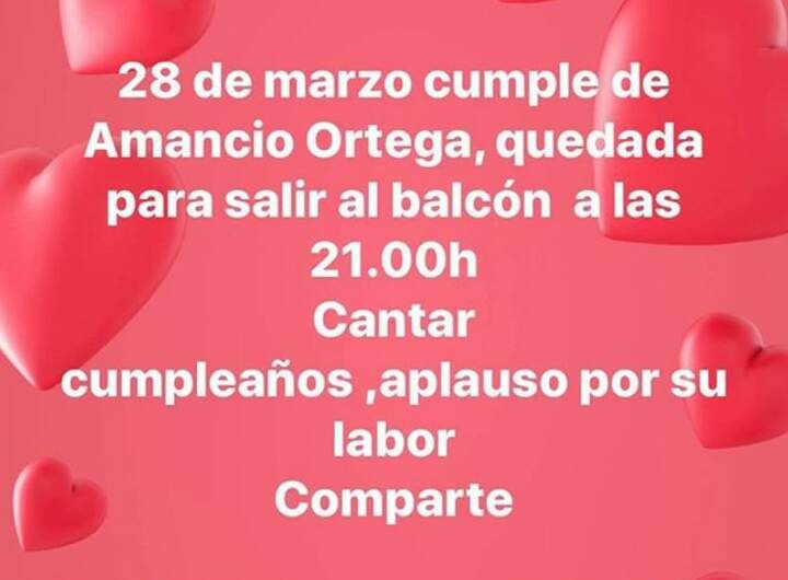 Aufruf zum Applaudieren zu Ehren von Ortegas 84. Geburtstag Amancio Ortega Geburtstag