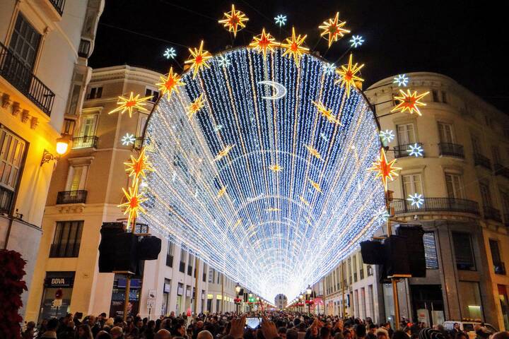 Málaga Weihnachtsbeleuchtung Calle Larios