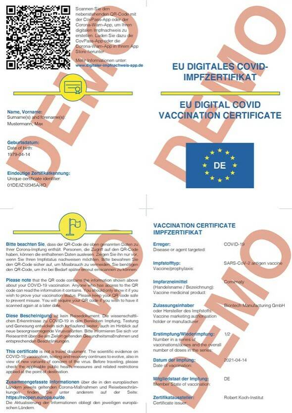 EU Impfzertifikat App