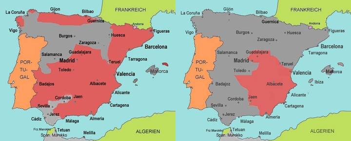 Karte Spanischer Bürgerkrieg
